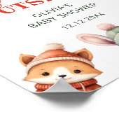 Baby Het is Koud Buiten Winterbos Baby shower Poster (Hoek)