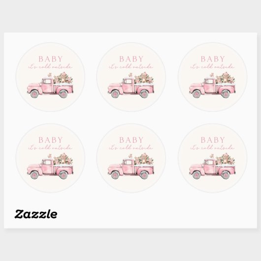 Baby Het is Koud Buiten Winterbos Baby shower Ronde Sticker (Vel)