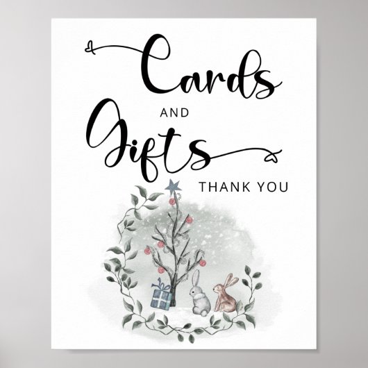 Baby het is koud buiten winterkaarten en geschenke poster (Voorkant)