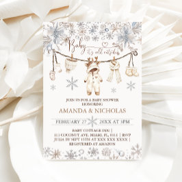 Baby Het is koud buiten winterkleding Baby shower Kaart