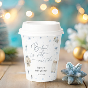 Baby Het is koud buiten winterkleding Baby shower Papieren Bekers