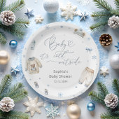 Baby Het is koud buiten winterkleding Baby shower Papieren Bordje