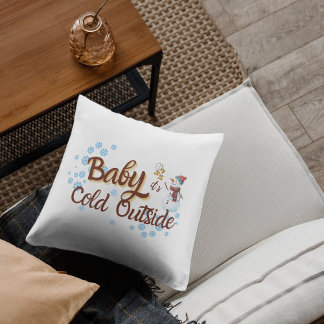 Baby Het is koud buiten winterkussen Kussen
