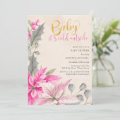 Baby het is Koud Buiten Wintermeisje Baby shower Kaart (Staand voorkant)