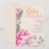 Baby het is Koud Buiten Wintermeisje Baby shower Kaart (Voorkant / Achterkant)