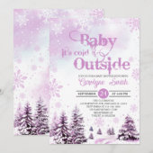 Baby het is Koud Buiten Wintermeisje Baby shower Kaart (Voorkant / Achterkant)