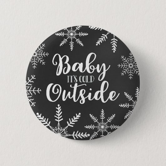 Baby Het is koud buiten Wintersnowflake Ronde Button 5,7 Cm (Voorkant)
