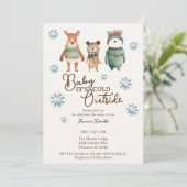 Baby Het is koud buiten Woodland Animal Kaart (Staand voorkant)
