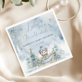 Baby Het is koud Buiten Woodland Beer Papier serve Servet