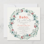 Baby Het is Koud Buiten Wreath Baby shower per pos Kaart (Voorkant)