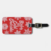 Baby Het is koud buiten zichtbaar kerstrood Bagagelabel (Voorkant horizontaal)