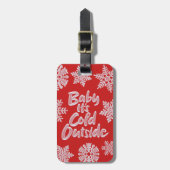 Baby Het is koud buiten zichtbaar kerstrood Bagagelabel (Voorkant verticaal)
