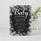 Baby het is Koud Buiten Zwart Wit Baby shower Kaart (Staand voorkant)
