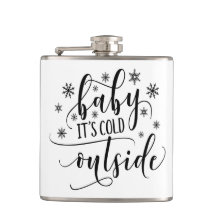 Baby het is koud buiten Zwart Wit Calligrafie