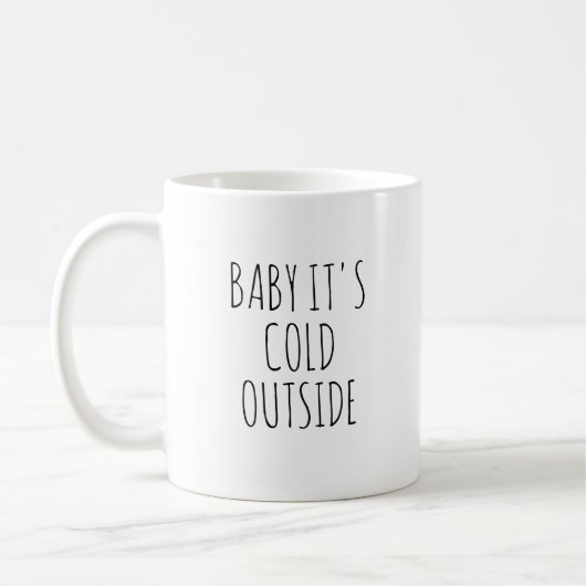 Baby Het is koud buiten zwart-wit minimalistisch Koffiemok (Links)