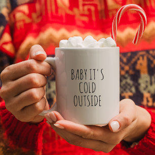 Baby Het is koud buiten zwart-wit minimalistisch Koffiemok