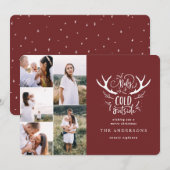 Baby het is koud hert multi foto kerst feestdagenkaart (Voorkant / Achterkant)