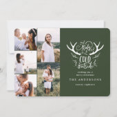 Baby het is koud hert multi foto kerst feestdagenkaart (Voorkant)