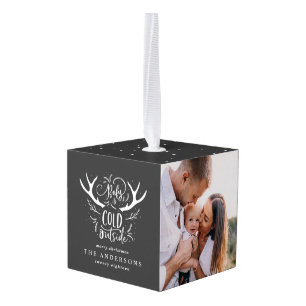 Baby het is koud hert multi foto kerstvakantie decoratie