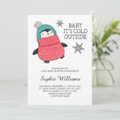 Baby Het is koud Outisde Winter Baby shower Kaart (Staand voorkant)