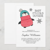 Baby Het is koud Outisde Winter Baby shower Kaart (Voorkant / Achterkant)