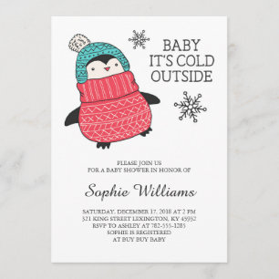 Baby Het is koud Outisde Winter Baby shower Kaart