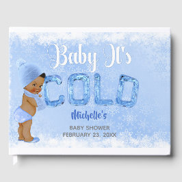 Baby Het Is Koud Sneeuwvlokje Blauw Etnische Jonge Gastenboek