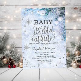 Baby Het Is Koud Sneeuwvlokken Winter Baby Shower Kaart