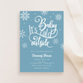 Baby het is koud uit Paarse blauw Baby shower Kaart