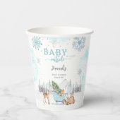 Baby Het is koud winterbos buiten Baby shower Papieren Bekers (Voorkant)
