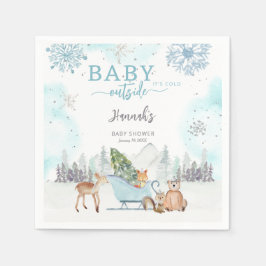 Baby Het is koud winterbos buiten Baby shower Servet