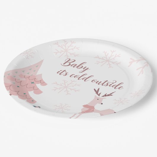 Baby Het is Koude Borden van buitenaf Papieren Bordje (Gekanteld)