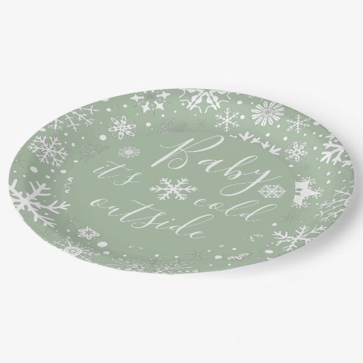 Baby Het is Koude Borden van buitenaf Papieren Bordje (Gekanteld)