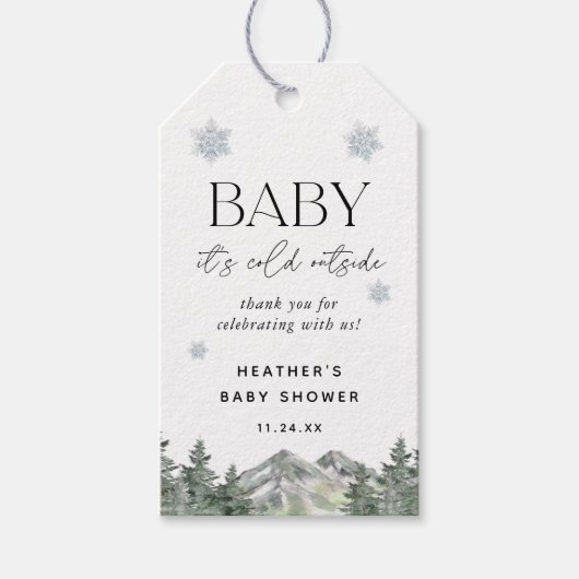 Baby Het is Koude Buiten Baby shower Favors Cadeaulabel (Voorkant)