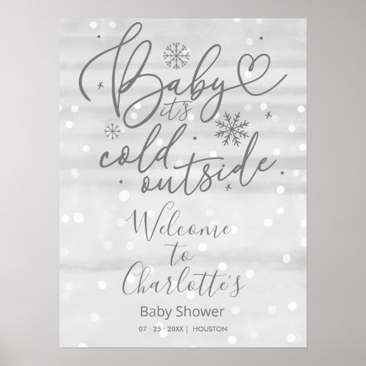 Baby Het is Koude Buiten het Welkomstteken van het Poster (Voorkant)