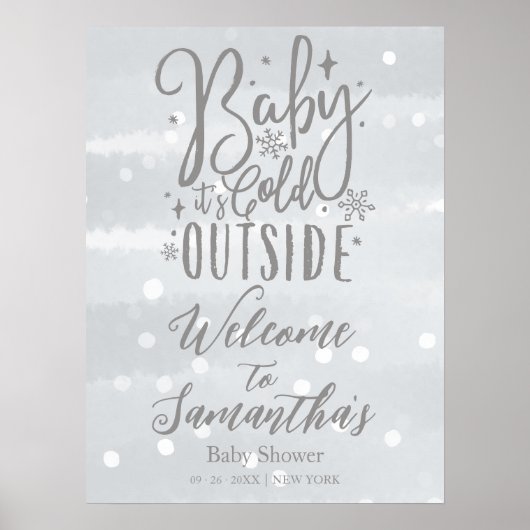 Baby Het is Koude Buiten het Welkomstteken van het Poster (Voorkant)