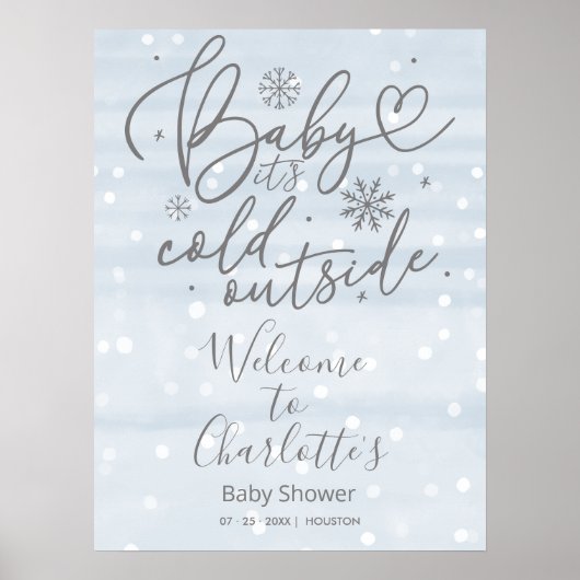Baby Het is Koude Buiten het Welkomstteken van het Poster (Voorkant)