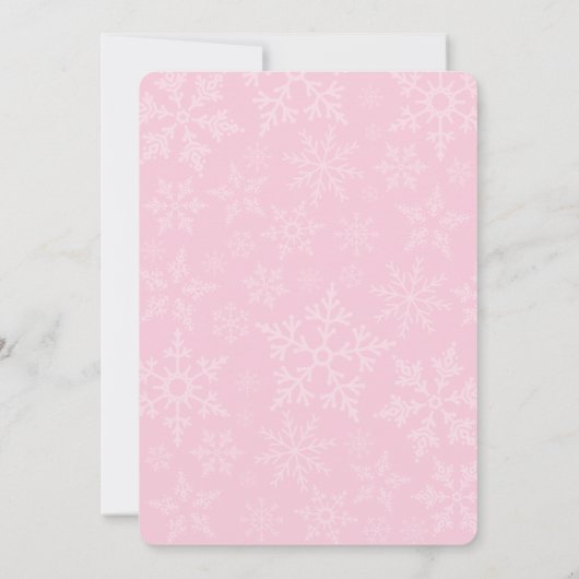 Baby Het is Koude Buiten Roze Uitnodiging van het  (Achterkant)