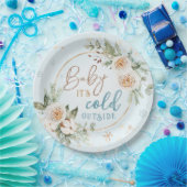 Baby Het is koude buitenblauwe winterschotel. Papieren Bordje (Feest)