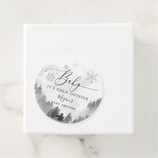 Baby Het is koude buitengrijze winterdouwer Bedankjes Labels (In situ)