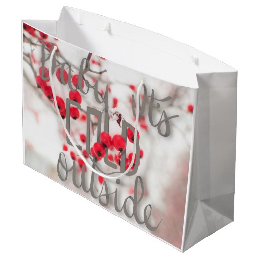 Baby Het is Koude Buitenkaartzak Groot Cadeauzakje (Achterkant Gekanteld)