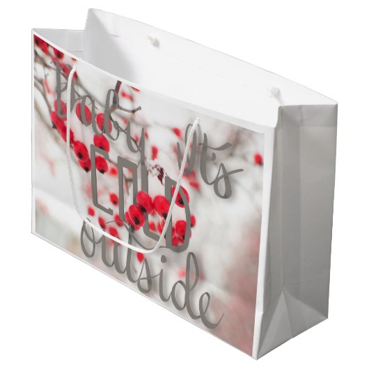 Baby Het is Koude Buitenkaartzak Groot Cadeauzakje (Voorkant Gekanteld)