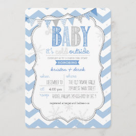 Baby Het is koude buitenkant Blauwe Couples Shower Kaart