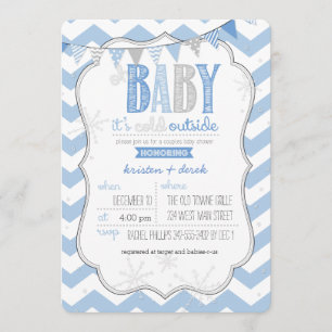 Baby Het is koude buitenkant Blauwe Couples Shower Kaart