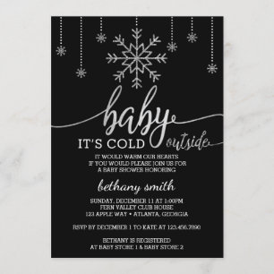 Baby Het is koude buitenkant Shower Invite, Faux G Kaart