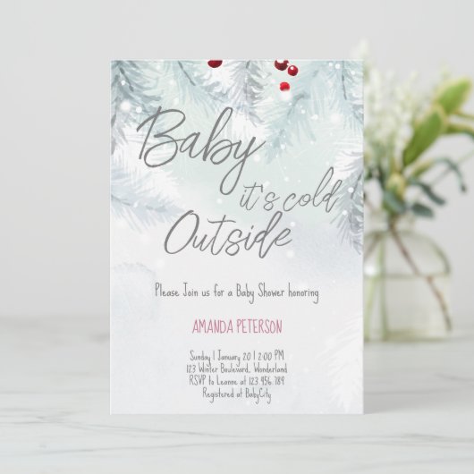 Baby Het is koude buitenpasteldendecoraties Kaart (Staand voorkant)