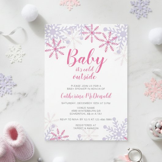 Baby Het is koude buitenste Baby shower sneeuwvlok Kaart