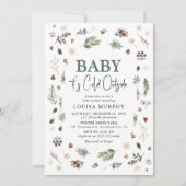 Baby Het is koude buitenste winterfolieBaby shower Kaart (Voorkant)