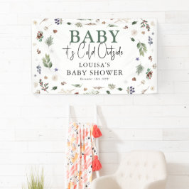 Baby Het is koude buitenste winterfolieBaby shower Spandoek