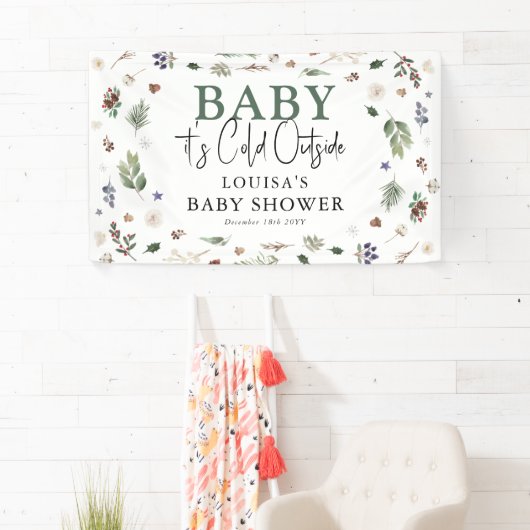 Baby Het is koude buitenste winterfolieBaby shower Spandoek (Insitu)